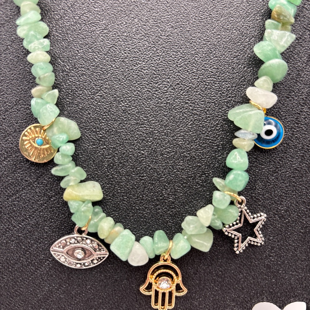 Torrid Green Stone Charm Necklace NWT MSRP $20 - Picture 2 of 6